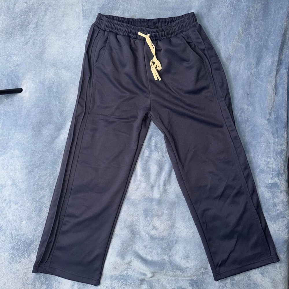 Navy blue polyester sweatpants